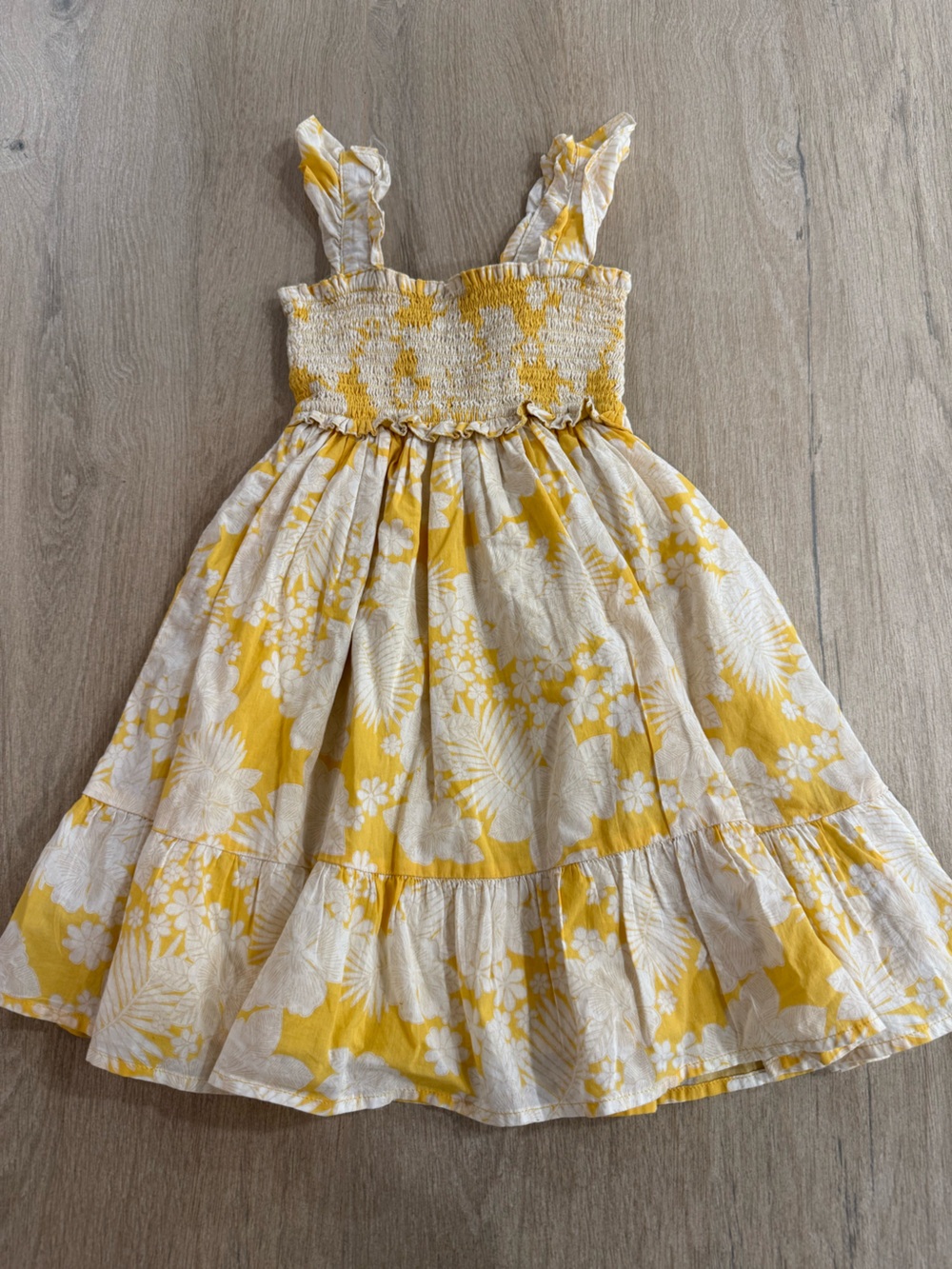 Janie and Jack Emily Floral Smocked Sundress Yellow White Sunshine Preppy Size 4 - Picture 3 of 10
